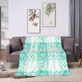 thumbnail image 1 of ZNDUO Green Watercolor Plaid Art Pattern Throw Blanket, Lightweight Cozy Soft Throw Blanket for Couch, 50"x40" Throw Blankets for Bed, 1 of 8