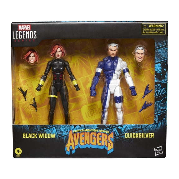 Open Box Marvel Legends Series Black Widow and Quicksilver Avengers Comics 6"Collectible Action Figures