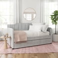 thumbnail image 4 of Hillsdale Nadia Channel Stitch Upholstered Twin Daybed with Trundle, Gray, 4 of 14