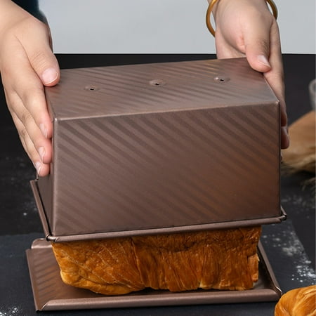 

Apmemiss Christmas Clearance Carbon Steel Corrugated Non Stick Bread Mould with Lid Bake Bread Box Household Oven Baking Tools Bake Bread Mould Sale Items