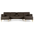 thumbnail image 2 of Sala Modular Doble Chaise Makora Brandon con Memory Foam y Respaldo Ajustable Lino Chocolate, 2 of 7