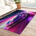 thumbnail image 1 of Washable Rugs 2x3 Sports Car Rug & Home Decor - Front Door Mat Indoor Entrance, Boys Neon Rugs for Entryway, Non Slip Soft Small Area Rug, Cool Purple Race Car Carpet & Room Decorations Y-&103, 1 of 7