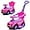 Pink, variant on OLAKIDS 4 in 1 Ride on Push Car, Toddlers Stroller Sliding Walking Toy with Horn, Music, Lights, Removable Guardrails and Handle, Underneath Storage, Baby Foot-to-Floor Walker for Boys Girls