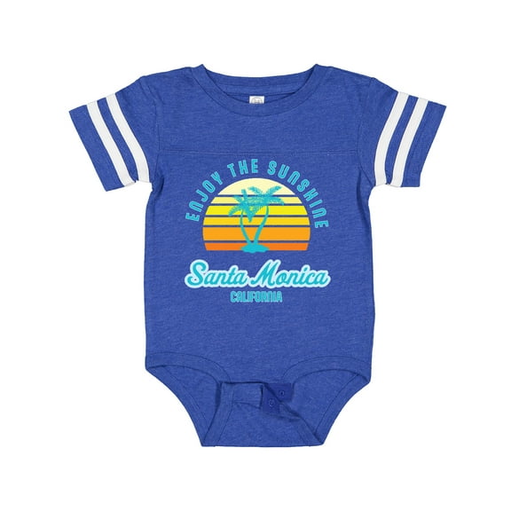 Inktastic Summer Enjoy the Sunshine Santa Monica California in Blue Boys or Girls Baby Bodysuit