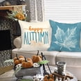 thumbnail image 4 of Teal 18x18 Throw Fall Pillow Covers Set of 4, Maple Leaf Pumpkin Decorative Holiday 18 x 18 Autumn Cushion Covers Thanksgiving Pillow Case for Indoor Home Bedroom Couch Sofa Decor, 4 of 6