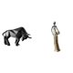 thumbnail image 1 of Estatua de toro,Estatua de toro,figura decorativa para escritorio,Figura de escritorio,Figuras africanas de arte,artesanías,escritorio coleccionable,Estatua de mujer tribal,pieza de arte para, 1 of 8