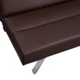 thumbnail image 6 of Convertible Faux Leather Futon Sofa Bed, Classic Folding Sofa Couch with Chrome Legs, Espresso, 6 of 9