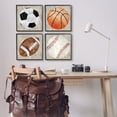 thumbnail image 3 of Stupell Industries Various Rustic Sports Balls Art for Kids Painting Black Framed Art Print Wall Art, 17 x 17, Set of 4, 3 of 10