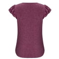thumbnail image 6 of Timegard Tops for Women V Neck Ruffle Cap Sleeve Comfy Fitting Solid Color Tops Casual Summer Fashion, 6 of 7