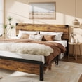 thumbnail image 1 of Eastvita King-Size Bed Frame Platform - With Wood Headboard/Metal Frame/Under Bed Storage/Support Legs/Noise-Free/No Box Spring Needed/Easy Assembly - Rustic Brown, 1 of 7