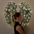 thumbnail image 5 of BNNG Pair Angel Wings Metal Wall Art with Led Lights 2024 New Angle Wings Wall Art Sculpture Decor Cool 3D Shadow, Easy to Hang for Bedroom Living Room Office, 5 of 8
