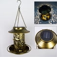 thumbnail image 5 of Solar Energy Bird Feeder Waterproof Solar Light Wild Hanging Bronze Metal Tray Solar Lantern for Outdoors Garden Tree Decoration, 5 of 6