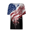 thumbnail image 4 of 4th of July Shirts Women V Neck Button Tops Henley Tunic T Shirts 2026 Summer Short Sleeve Tees, 4 of 4