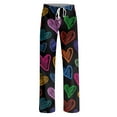 thumbnail image 6 of Youpwaven Valentine's Day Women's Heart Print Sleep Pajamas Pants - Soft Lounge Pants for Women, Drawstring Waist Loose Fit Nightwear for Romantic Evenings, 6 of 7