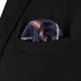thumbnail image 3 of Mens Pocket Square Striped Blue with Orange Yellow Stripes for Suits Business, 3 of 6