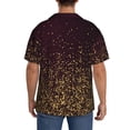 thumbnail image 3 of Fotbe Gold sparklin Print Short Sleeve Button Down Shirts for Men Casual Summer Beach Wrinkle Free Shirt-3X-Large, 3 of 5