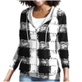 thumbnail image 4 of Dasayo Pullover Coats for Women Hooded Zip up Black Hoodies Drawstring Graphic Plus Size Coats Jacket for Women XXXL, 4 of 6