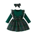 thumbnail image 3 of Godderr 3-24M Newborn Toddler Girls Christmas Dress Baby Ruffle Casual Dress Long Sleeve Plaid Princess Dress Girls Red Skirt Dress Clothes, 3 of 7