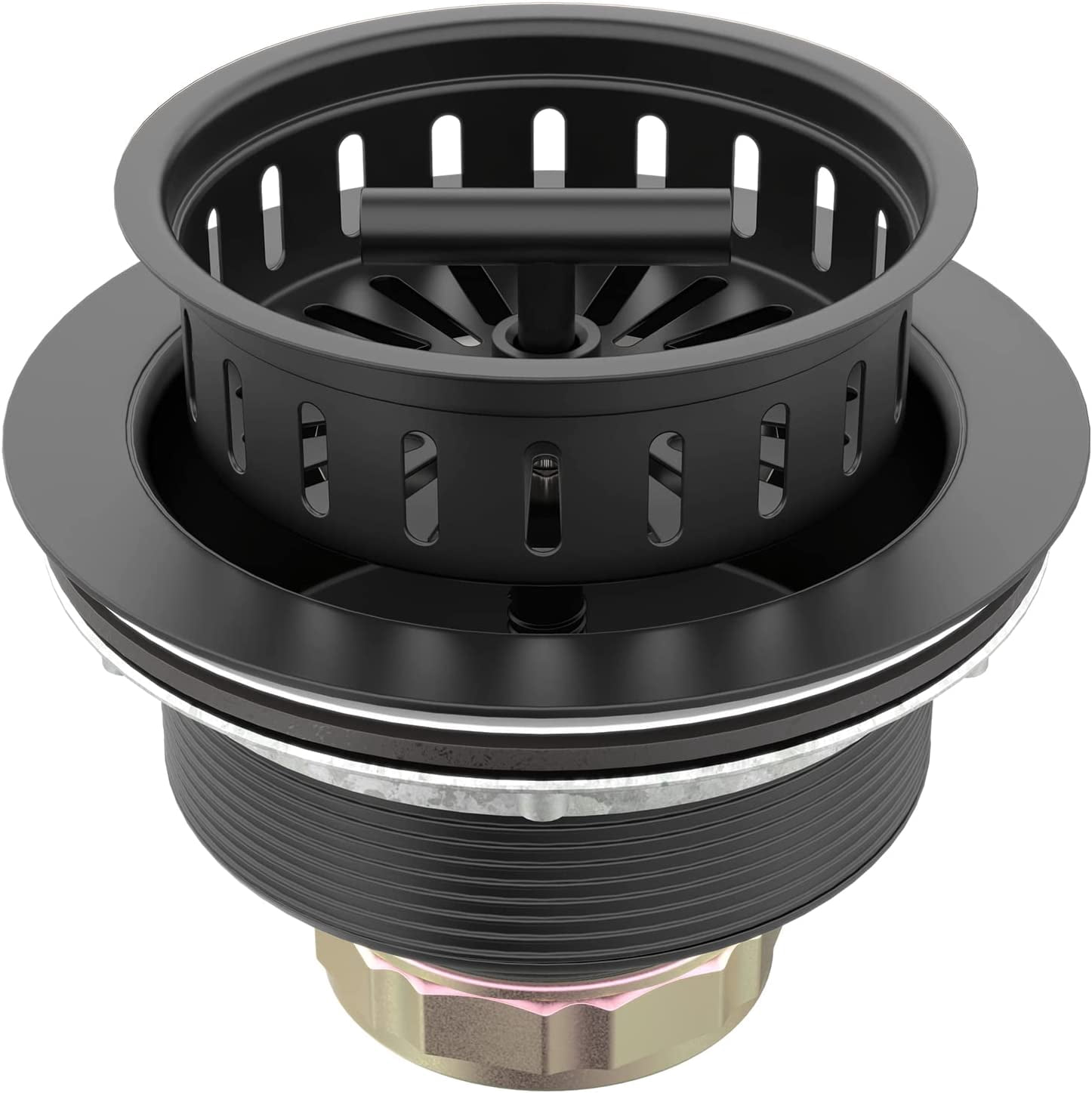 Bronze Kitchen Sink Drain Kit 3 1/2 Sink Strainer for Kitchen Sink with Stainless Steel Strainer Stopper Drain Assembly Basket Strainer Fit Standard Sink Drain Hole