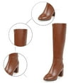 thumbnail image 6 of Women's Square Toe Heel Knee High Boots with Side Zipper for Stylish Mid-Calf Comfort and Winter Wear Fashion Footwear, 6 of 7