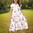 thumbnail image 5 of Jinhomg Girls A Line Dress Cute Floral Print Midi Tank Dresses Flowy Swing Sleeveless Crew Neck Sundress Casual Summer Daily Wear White 14 Years, 5 of 7