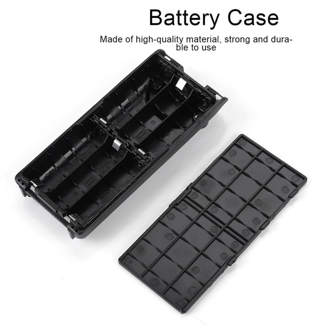 Estuche de batería para radio Icom F22/A6/V82/V8/IC24/ICU82/Gran capacidad (6 pilas AA) Color negro