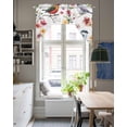 thumbnail image 4 of Colorful Flowers Swag Valances for Windows, Small Curtains Drapes, Pastoral Floral Colorful Birds Kitchen Window Curtains Over Sink Rod Pocket Window Treatment Valance for Bedroom/Bathroom 56"x36", 4 of 5