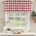 thumbnail image 3 of Red Farmhouse Valances for Windows, Decorative Rod Pocket Window Valance Curtains, Gradient Buffalo Plaid Lattice Grid Short Curtain Drapes for Kitchen/Bathroom/Living Room, 2 Panels, 60" W x 18" L, 3 of 8