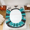 thumbnail image 5 of Feelyou Boho Moth Aztec Queen Sheet Sets, Moon Sheep Skeleton Bed Set, 4-Piece, 5 of 7