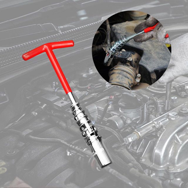 Llave de tubo para bujías, herramienta profesional para desmontar e instalar bujías, mantenimiento de vehículos pequeños y motocicletas. , Zócalo De Zócalo de 16 cm