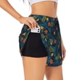 thumbnail image 2 of Disketp Hawaiian Style Print Women's Shorts Workout Shorts for Athletic Gym Running Shorts with Phone Pockets Medium, 2 of 8