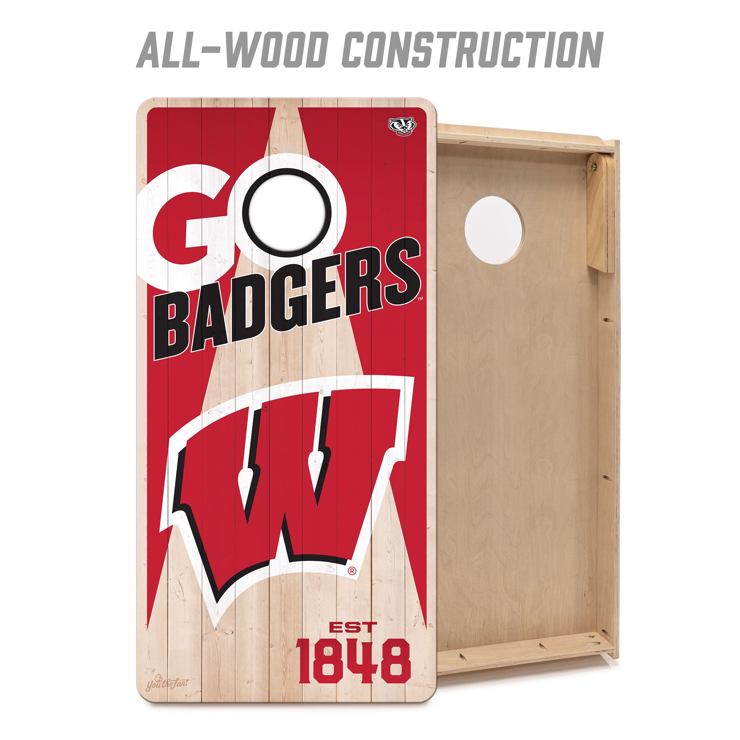YouTheFan NCAA Wisconsin Badgers 2' x 4' Cornhole Game No Bags