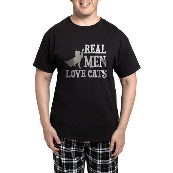 CafePress - Real Men Love Cats Pajamas - Men's Dark Loose Fit Cotton Pajama Set