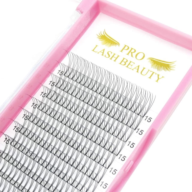 Extensiones de pestañas prefabricadas 3D-D-0.10-15 Extensiones de pestañas prefabricadas con volumen de tallo corto Extensiones de pestañas con volumen 3D 5D 7D 9 a 20 mm Abanicos de pestañas prefabri