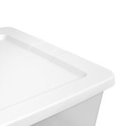 Sterilite 90 Quart Large Storage Bin, Clear Plastic Storage Container with Snap-On Lid, White
