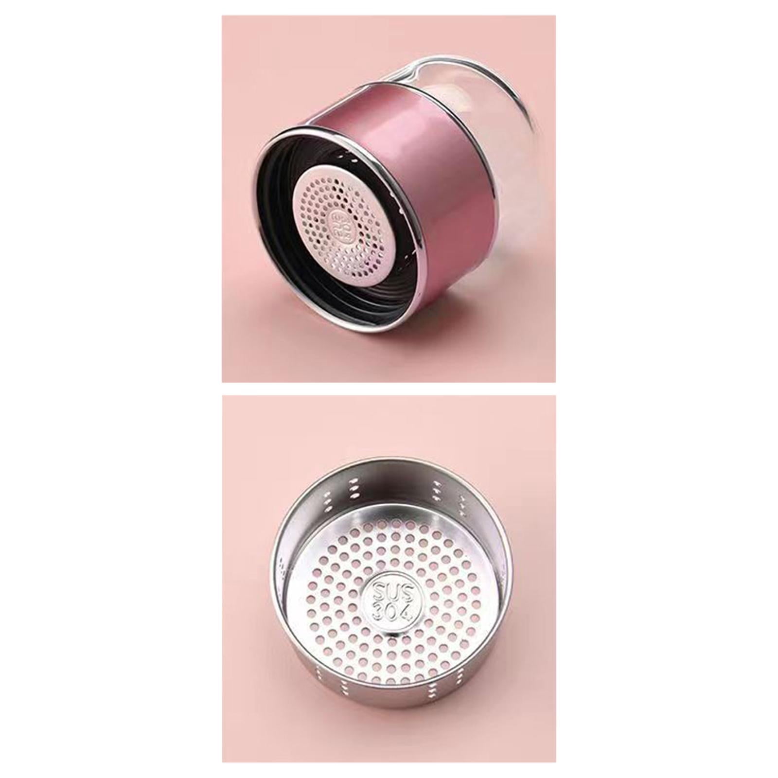 TISHITA Glass Tea Infuser Bottle 350ml Water Cup Portable Tea Gifts for Men Women Glass Tea Infuser Cup Glass Tumbler for Travel Home Rose Gold