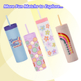 thumbnail image 4 of Set of 2 16oz Double Wall Tumbler Cups, Mixed Color Cute Print Straw For Teens & Gifts, 4 of 6