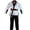 black and white, variant on FLUORY Adult All Around Brazilian Jiu Jitsu BJJ Gi no Belt Beauty Fish Embroidery for Men