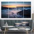 thumbnail image 1 of Setting Sun at Polzeath Beach - Modern Seascape Canvas Artwork, 1 of 3
