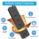 thumbnail image 5 of Regleta de enchufe plano con interruptor individual, cable de extensión universal Jumpso de 6 pies con 5 salidas y 2 puertos USB 4 USB C, máximo 3000 W, 110-240 V, adaptador de enchufe de múltiples sa, 5 of 5