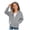 Grey, variant on YWIYIUD Baby Girls Zip Hoodies Sweatshirt Kids Fleece Fall Fashion Long Sleeve Workout Hooded Sweatshirts Baby Girls Winter Fall Pullover Zip Up Oversized Drop Shoulder Tops Clothes 6-7 Years
