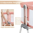thumbnail image 6 of ANGELBLISS Bedside Sleeper with Storage Basket, Easy Folding Portable Bassinet with Wheels, Adjustable Height, Included Breathable Mesh, Cozy Mattress(Pink), 6 of 8