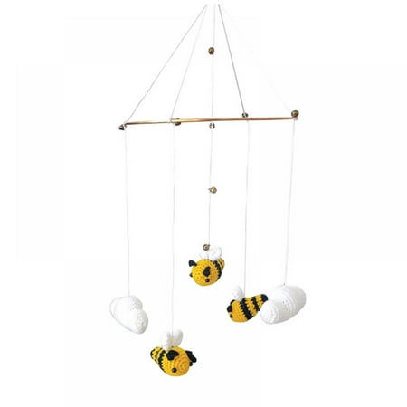 

TINKER Hand-Woven Cute Bee Wall Hanging Baby Rattles Pendant Stroller Car Seat Crib Entertainment Toys Indoor Birthday Party Decorations