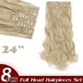 thumbnail image 2 of Rallonges de Cheveux Longues Bouclées Ondulées à Tête Complète avec Clip, 8 Pcs/18 Clips, Postiche Synthétique pour Femmes, 2 of 4