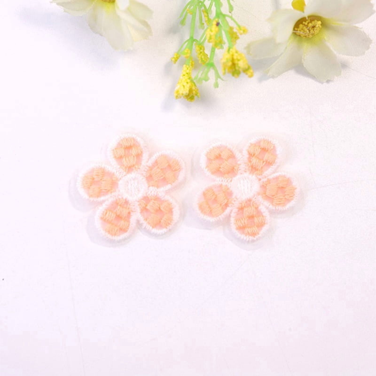 12pcs random color mesh plaid 3cm embroidered small flower patches diy hair accessories jewelry accessories clothing accessories embroidered cloth patches