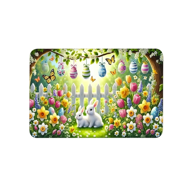 Indoor Welcome Mats for Entryway Easterthemed Doormat 40x60cm Absorbent and Mat Suitable for Spring Home Decor and Entryways Spring Welcome Mat Outdoor