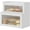 White, variant on Double Layer Bread Box for Kitchen Counter,Bread Holder,Countertop Bread Storage with Window ()