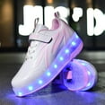 thumbnail image 3 of Cyiecw Kids Shoes - New Upgraded with Wheels LED Light Color Shoes Shiny Roller Skates Skate Shoes Simple Kids Gifts Boys Girls The Best Gift for Party Birthday Christmas Day, 3 of 5