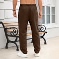 thumbnail image 4 of RongHuan Linen Pants for Mens Loose Fit Casual Pant Relaxed Fit Elastic Waist Drawstring Trousers Beach Outfit, 4 of 8