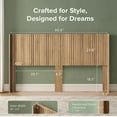 thumbnail image 6 of mopio Brooklyn King Size Oak Headboard, 80.8" Wide Headboard Only, Wood Headboard, Modern Farmhouse, Boho, Wall Mount, Fluted Panel, Wingback Design, 6 of 7